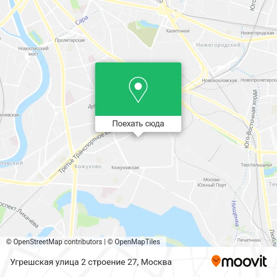 Карта Угрешская улица 2 строение 27