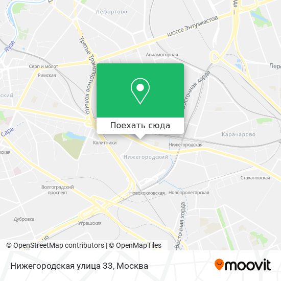 Карта Нижегородская улица 33