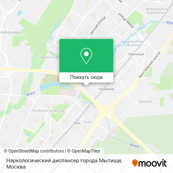 Карта Наркологический диспансер города Мытищи