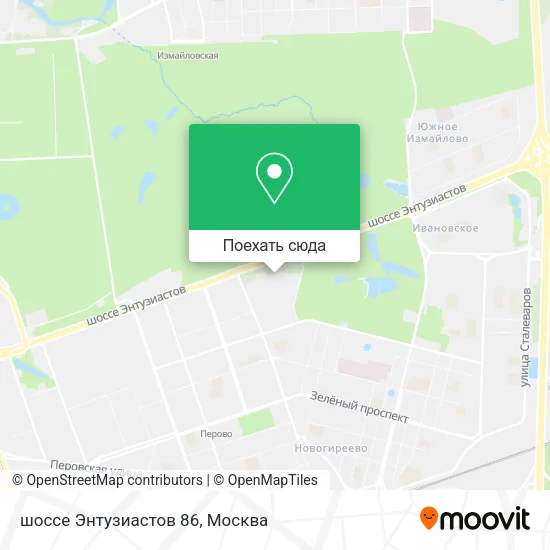 Карта шоссе Энтузиастов 86