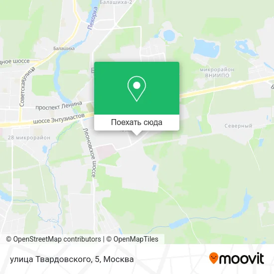 Карта улица Твардовского, 5
