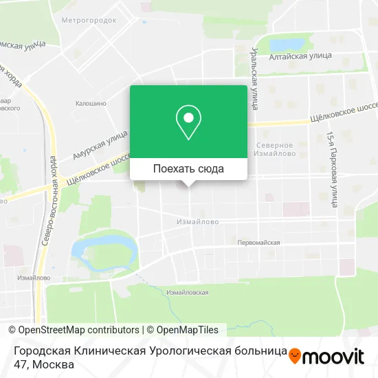 Карта Городская Клиническая Урологическая больница 47