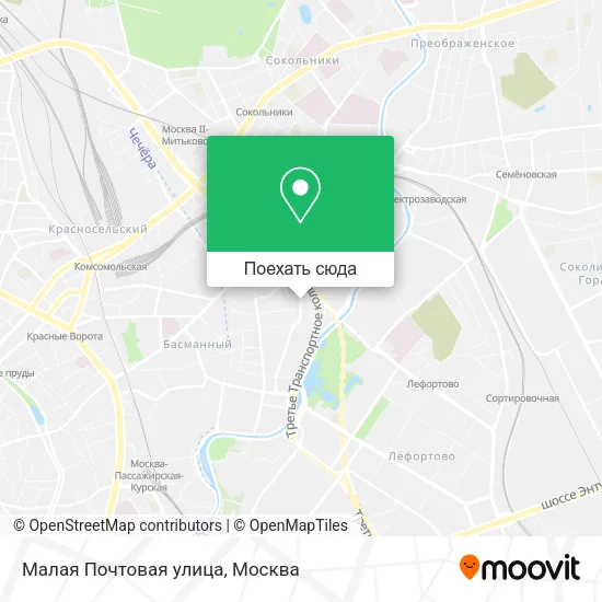 Карта Малая Почтовая улица
