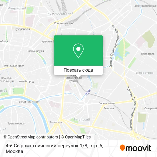 Карта 4-й Сыромятнический переулок 1 / 8, стр. 6