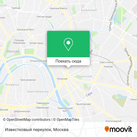 Карта Известковый переулок