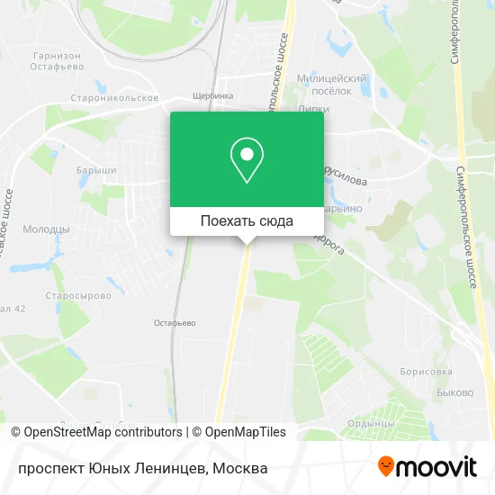 Карта проспект Юных Ленинцев