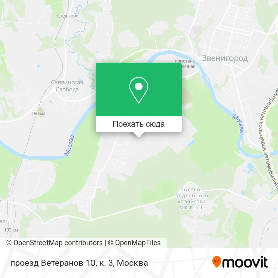 Карта проезд Ветеранов 10, к. 3