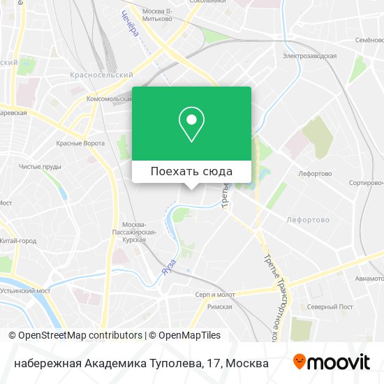 Карта набережная Академика Туполева, 17