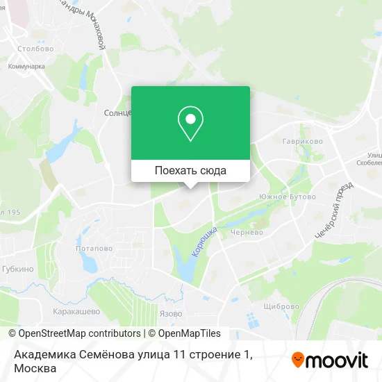 Карта Академика Семёнова улица 11 строение 1