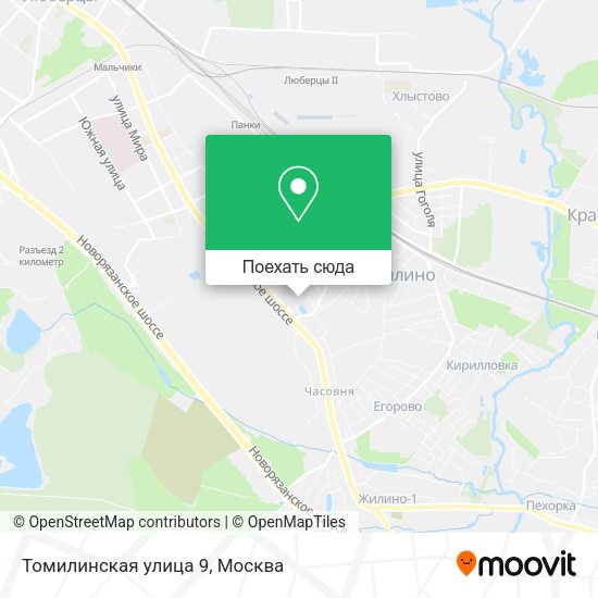 Карта Томилинская улица 9