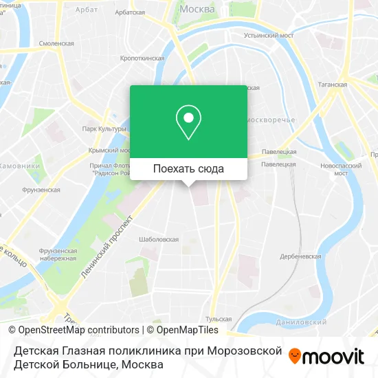 Карта Детская Глазная поликлиника при Морозовской Детской Больнице