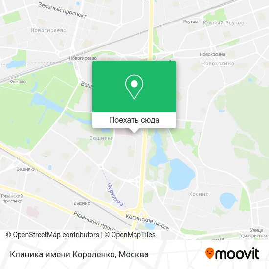Карта Клиника имени Короленко