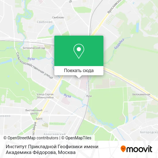 Карта Институт Прикладной Геофизики имени Академика Фёдорова