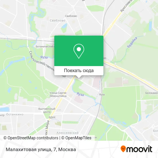 Карта Малахитовая улица, 7