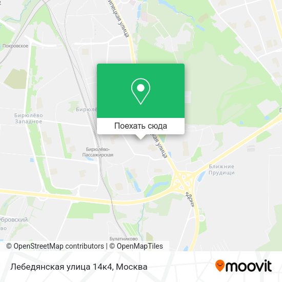 Карта Лебедянская улица 14к4