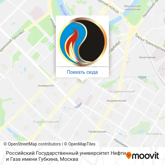 Карта Российский Государственный университет Нефти и Газа имени Губкина