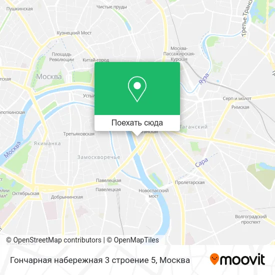 Карта Гончарная набережная 3 строение 5