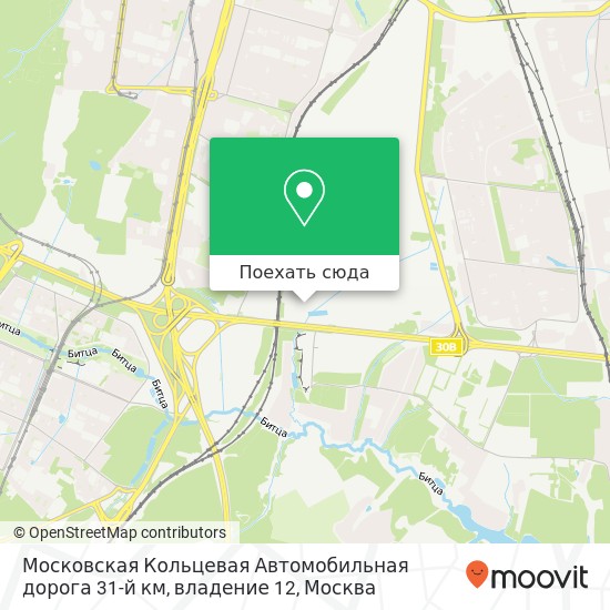 Карта Московская Кольцевая Автомобильная дорога 31-й км, владение 12