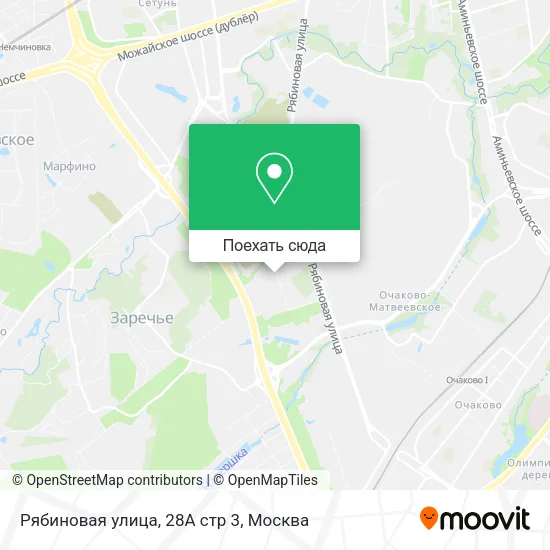 Карта Рябиновая улица, 28А стр 3