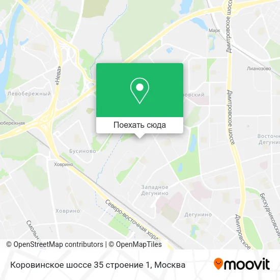 Карта Коровинское шоссе 35 строение 1