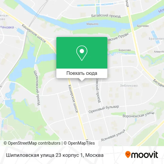 Карта Шипиловская улица 23 корпус 1