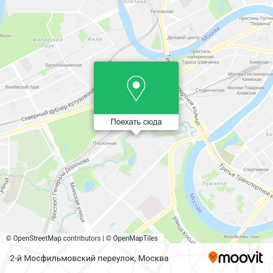 Карта 2-й Мосфильмовский переулок
