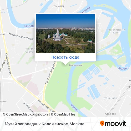 Усадьба Коломенское на карте Москвы