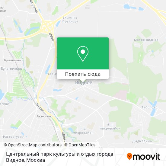 Карта Центральный парк культуры и отдых города Видное