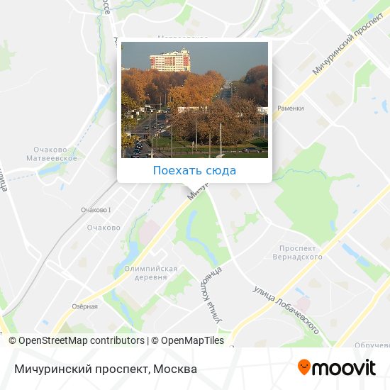 Карта Мичуринский проспект