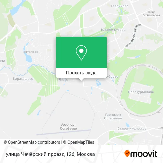 Карта улица Чечёрский проезд 126