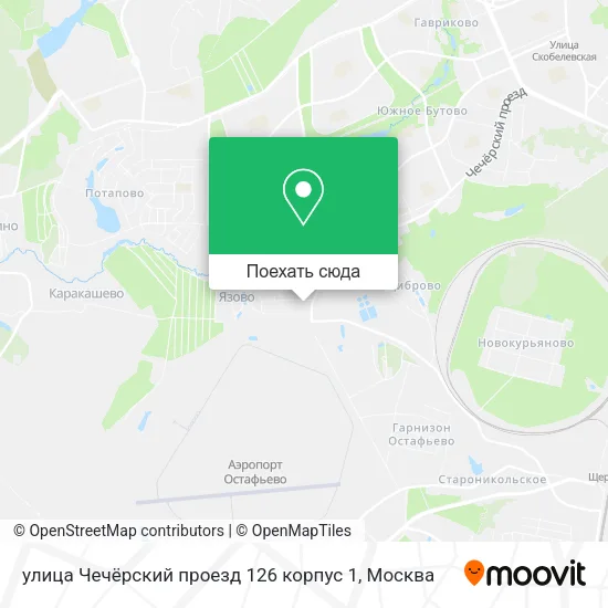 Карта улица Чечёрский проезд 126 корпус 1