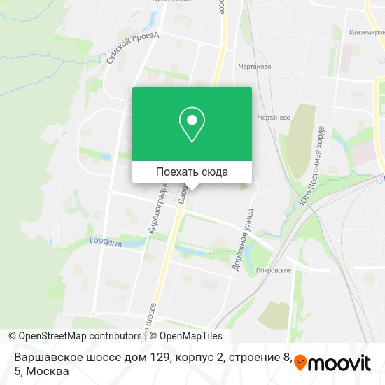 Карта Варшавское шоссе дом 129, корпус 2, строение 8, 5