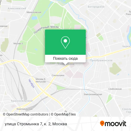 Карта улица Стромынка 7, к. 2