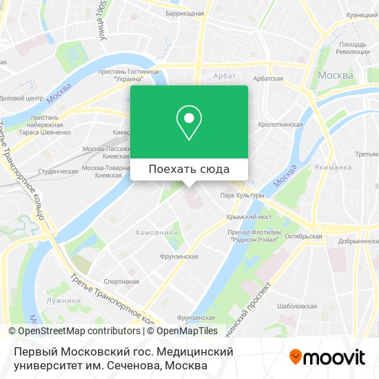 Карта Первый Московский гос. Медицинский университет им. Сеченова