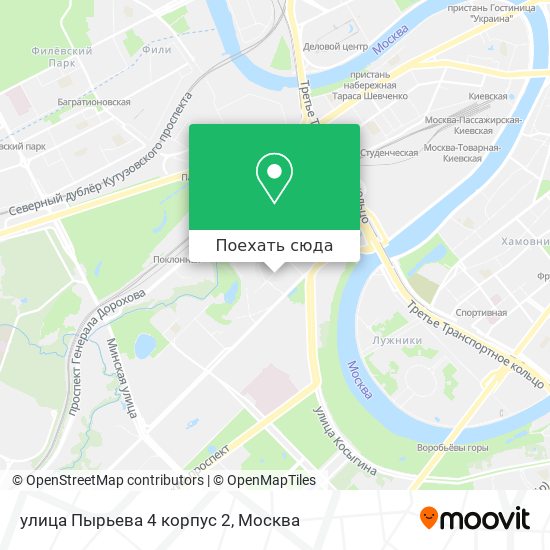 Карта улица Пырьева 4 корпус 2