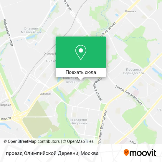 Карта проезд Олимпийской Деревни