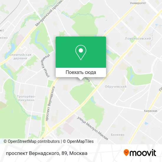 Карта проспект Вернадского, 89