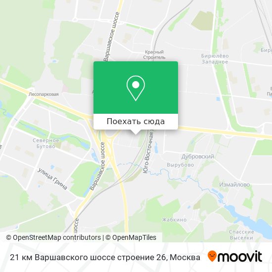 Карта 21 км Варшавского шоссе строение 26