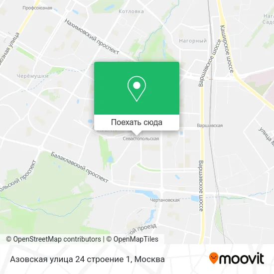 Карта Азовская улица 24 строение 1
