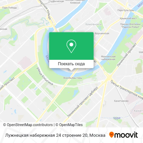 Карта Лужнецкая набережная 24 строение 20