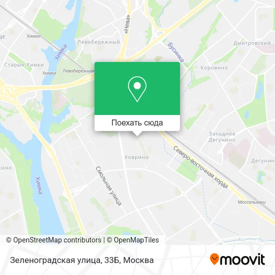 Карта Зеленоградская улица, 33Б