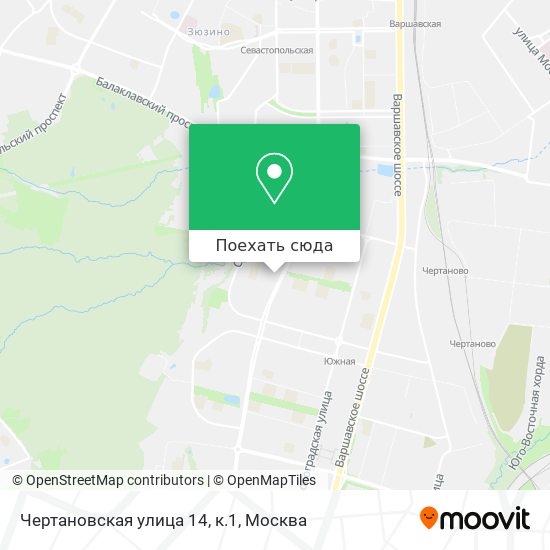 Карта Чертановская улица 14, к.1