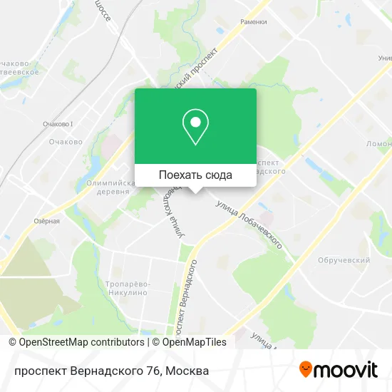 Карта проспект Вернадского 76