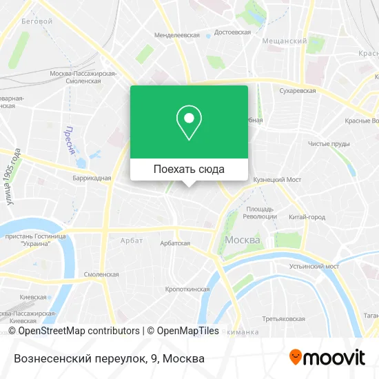Карта Вознесенский переулок, 9