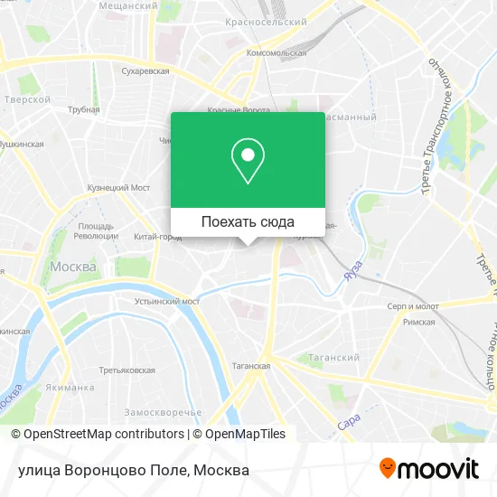 Карта улица Воронцово Поле