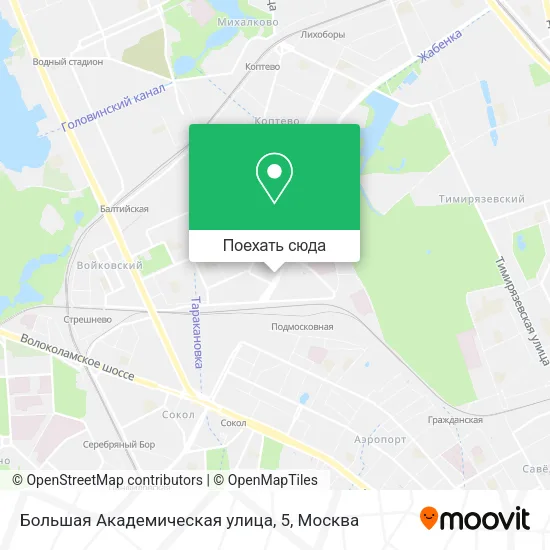 Карта Большая Академическая улица, 5