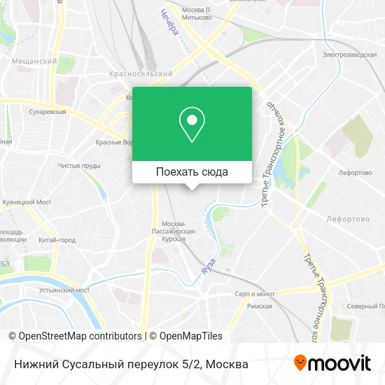 Карта Нижний Сусальный переулок 5/2