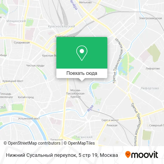 Карта Нижний Сусальный переулок, 5 стр 19