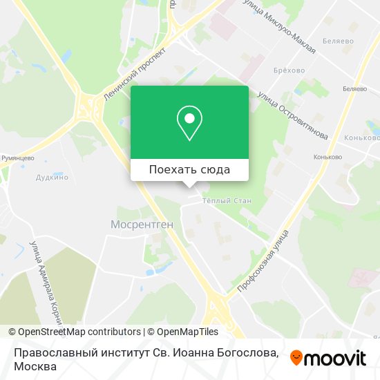Карта Православный институт Св. Иоанна Богослова