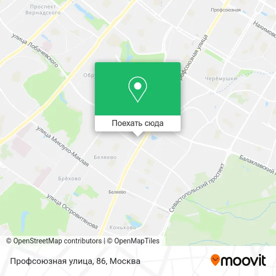 Карта Профсоюзная улица, 86